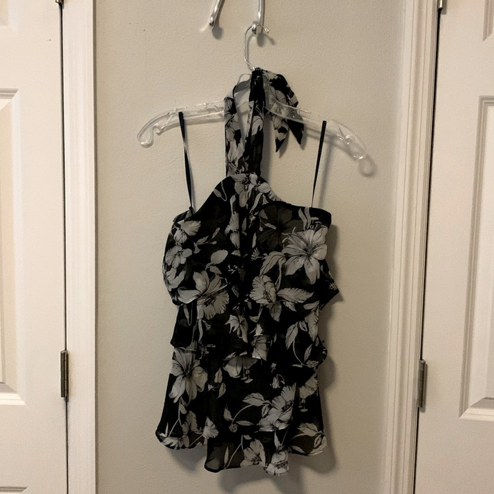 White House Black Market black and white halter top. Size XS.